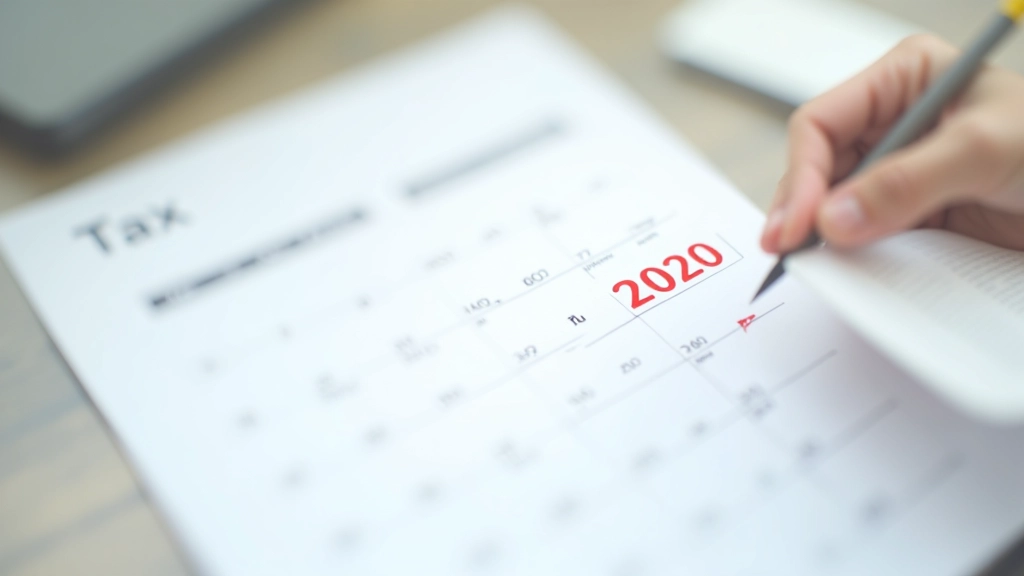 Calendar showing tax filing deadlines with red circles marking important dates